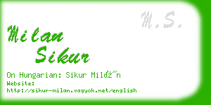 milan sikur business card